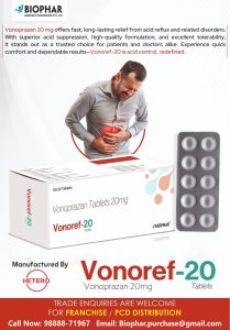 Top 10 vonoprazan 20 mg PCD Pharma Franchise in India by Biophar Group in India