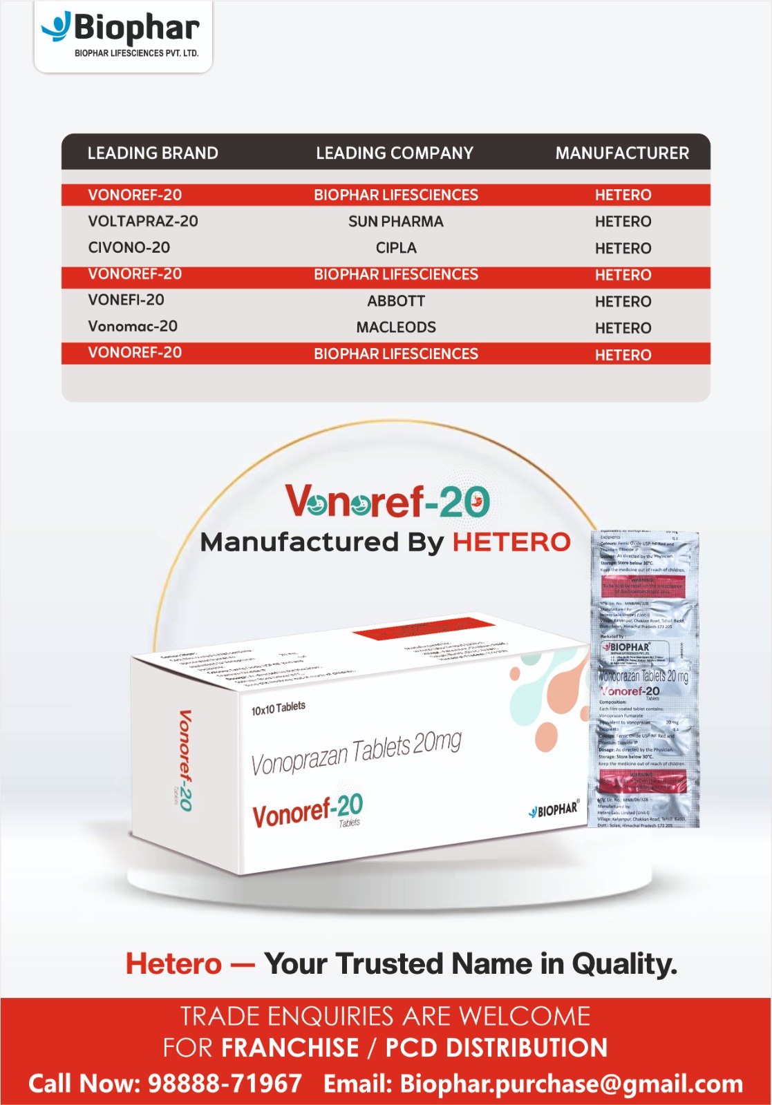 Vonoprazan 20 mg Price in India