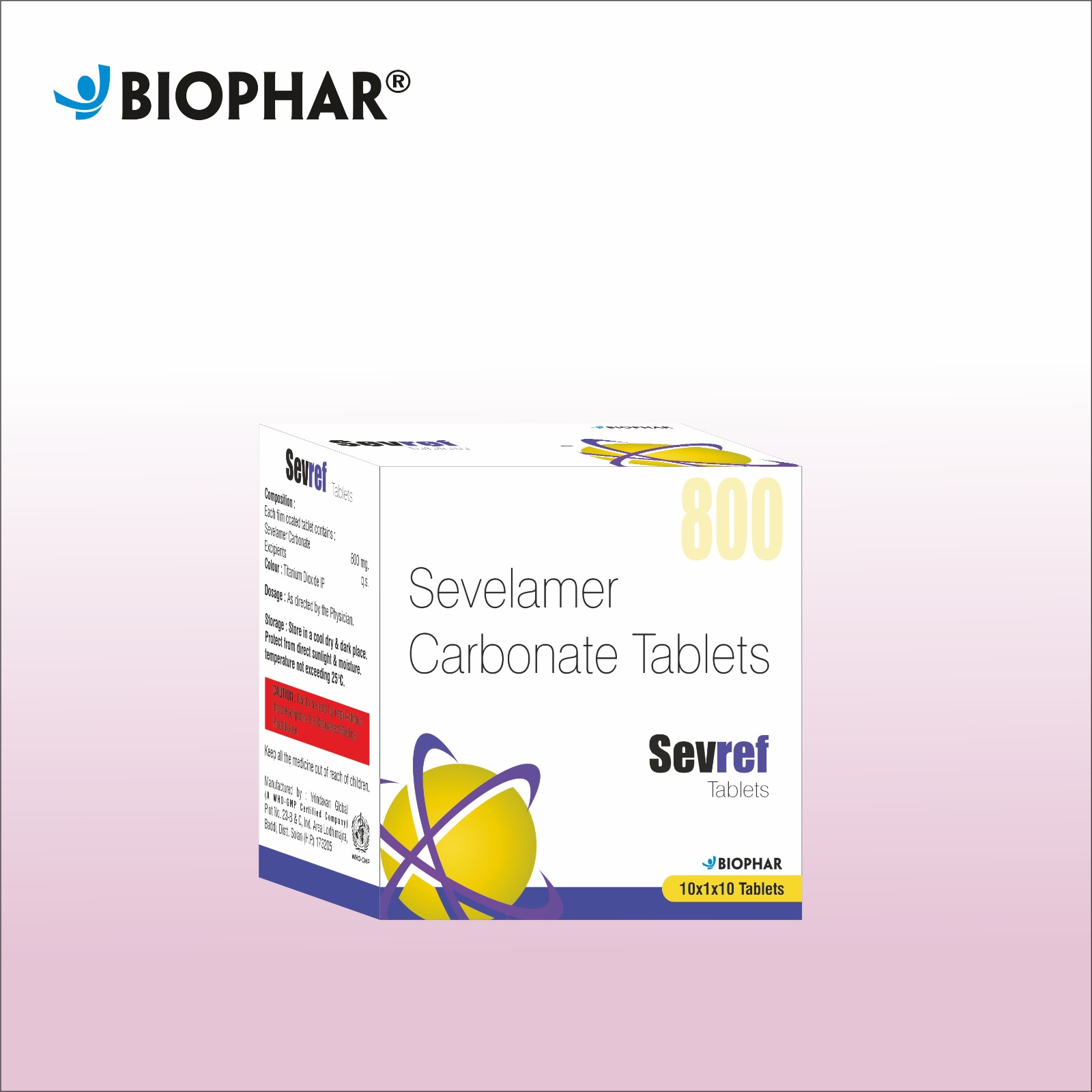 Sevref Tablets (Sevelamer Carbonate Tablets 800mg, 10x1x10)