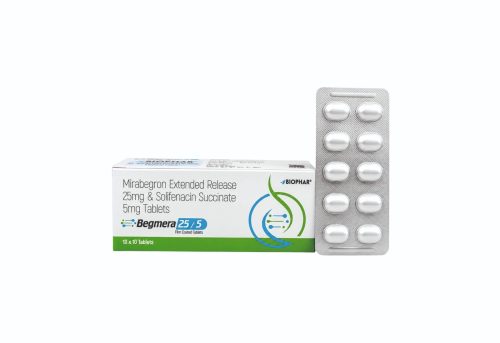 Begmera 25/5  -  Mirabegron Extended Release 25 mg & Solifenacin Succinate 5 mg Tablets