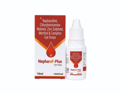 Nepharef Plus  – Naphazoline Chlorpheniramine Maleate Zinc Sulphate Menthol and Camphor Eye Drops