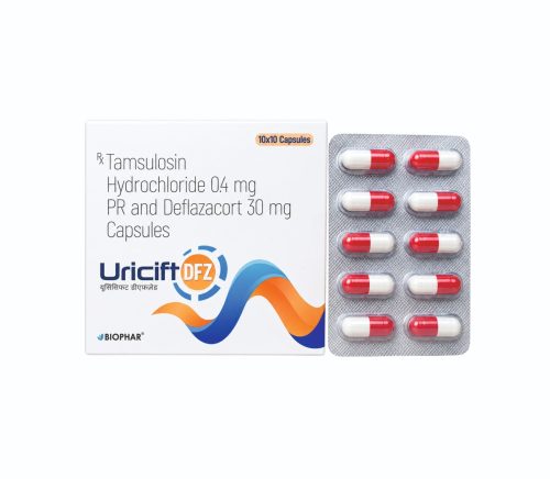 Uricift DFZ  – Tamsulosin Hydrochloride 0.4 mg PR and Deflazacort 30 mg Capsules