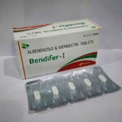 BENDIFER-I=Albendazole 400 mg + Ivermectin 6 mg(Tablets)8x5x1 Blister (Antihelmintics)