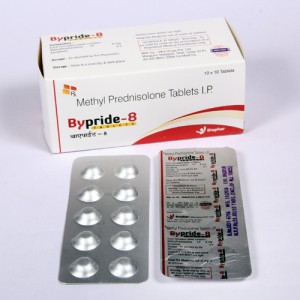 BYPRIDE-8=Methyl Prednisolone 4mg Tablets (Tablets) 10x10 Alu-Alu (STEROIDS)