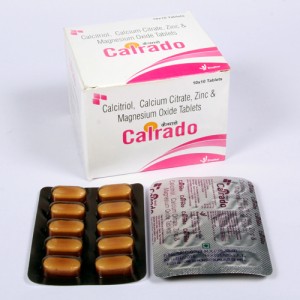 CALRADO TAB=Calcitriol 0.25mcg + Calcium Citrate 425mg + Zinc Sulphate Monohydrate 20mg + Magnesium Oxide 40mg (Tablets) 10x10 Blister (ANTI-OSTEOPOROTIC)