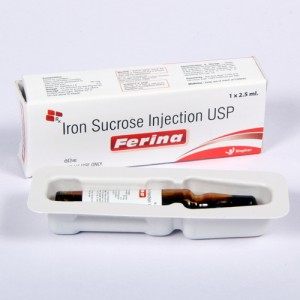 FERINA=Ferric Hydroxide Complex with Sucrose Iron 20mg (Injection) 1x2.5ml with tray  vail (hematinics)