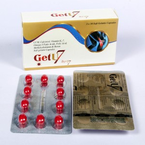 GET U7 Calcium Citrate Meleate 500 mg, Omega 3 marine Providing 90 mg, Eicosapentaenoic Acid 60 mg, Boron 750 mcg, Methylcobalamin 750 mcg, Folic Acid 400 mcg, (softgel Cap.) 10x10 Blister (NUTRACEUTIcal)