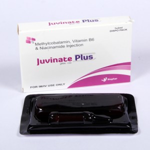 JUVINATE PLUS=Methylcobalamin 1000mcg,, Nicotinamide - 100mg ,Pyridoxine Hydrochloride 100 mg (Injection) 1x2ml Dispo pack vail  (neuroprotective)