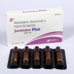 JUVINATE PLUS=Methylcobalamin 1000mcg,, Nicotinamide - 100mg ,Pyridoxine Hydrochloride 100 mg (Injection) 5x2ml  vail  (neuroprotective)