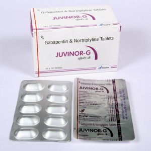 JUVINOR-G = Gabapentin 400mg + nortryptiline 10mg (Tablets) 10x10 Alu-Alu (NEUROPROTECTIVE)