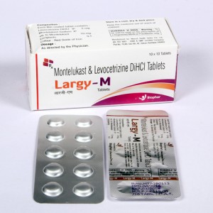 LARGY-M = Levocetirizine 5mg + Montelukast  Sodium 10 Mg (Tablets) 10x10 Alu-Alu (ANTI-ALLERGIC)