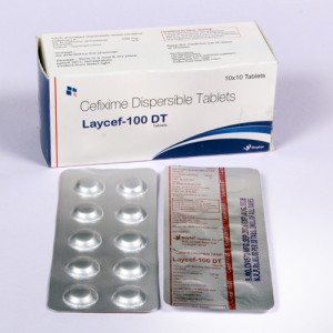 LAYCEF-100 = Cefixime Anhydrous 100mg (Tablets) 10x10 Alu-Alu (ANTI-BIOTIC)
