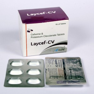 LAYCEF-CV = Cefixime 200 mg + Clav 125 mg (Tablets) 10x10 Alu-Alu (ANTI-BIOTIC)