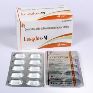 LUNGDOX-M = Doxofylline 400mg & Montelukast 10mg (Tablets) 10x10 Alu-Alu (ANTI-COUGH)