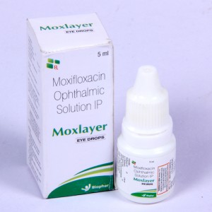 MOXLAYER=Moxifloxacin Ophthalmic Solution (Eye DropS)ROLLER PLASTIC BOTTLE 5 ml (Anti Biotic)