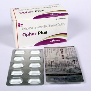 OPHAR PLUS = Cefpodoxime Proxetil 200mg & Ofloxacin 200mg (Tablets) 10x10 Alu-Alu(ANTI-BIOTIC)