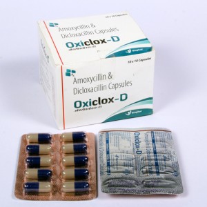 OXICLOX-D=Amoxycillin 250mg + Dicloxacillin 250mg (Capsules) 10x10 Blister (ANTI-BIOTIC)