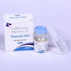 PHARCEF 250=Ceftriaxone 250mg (1’s with dw) ampoule (anti biotiv)