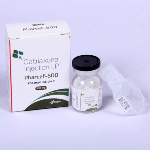 PHARCEF 500=Ceftriaxone 500mg (1’s with dw) ampoule (anti biotiv)
