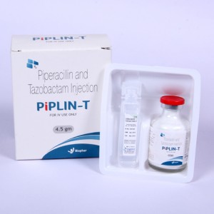 PIPLIN-T=Piperacillin 4gm + Tazobactam 0.5gm (1’s with dw) ampoule (anti-biotic)