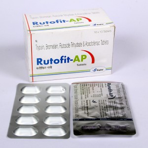 ROTOFIT-AP = Aceclofenac 100 mg + Trypsin48 + Bromelain 90 +  Rutoside 100(Tablets) 10x10 Alu-Alu (ANTI-INFLAMMATORY ANALGESIC)