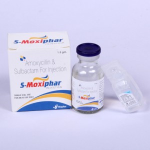 S-MOXIPHAR=Amoxycillin 1gm + sulbactum 500mg 1’s with dw AMPOULE (anti-biotic)