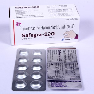 SAFEGRA-120 = Fexofenadine hydrochloride 120mg (Tablets) 10x10 Alu-Alu (ANTI-ALLERGIC)